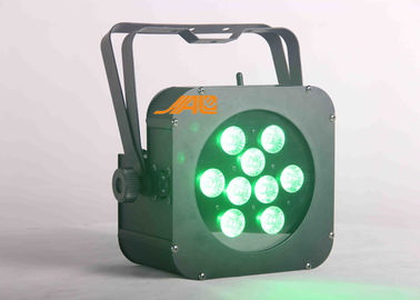 9pcs Rgbwa 6 ULTRAVIOLETA en 1 diseño plano del caso del perfil bajo de la luz del par del hierro de DMX