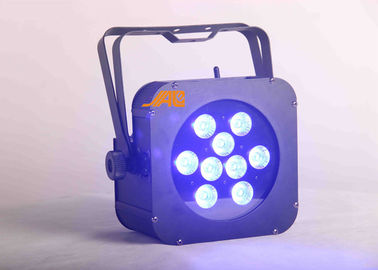 9pcs Rgbwa 6 ULTRAVIOLETA en 1 diseño plano del caso del perfil bajo de la luz del par del hierro de DMX