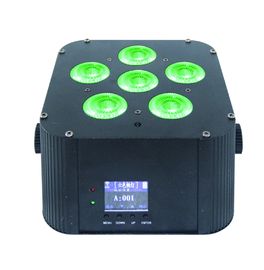 DJ efectúa el uplight llevado dmx inalámbrico ultravioleta ligero de la batería de la luz 6x18w del par 6in1 del rgbwa del patio de la batería para casarse 
