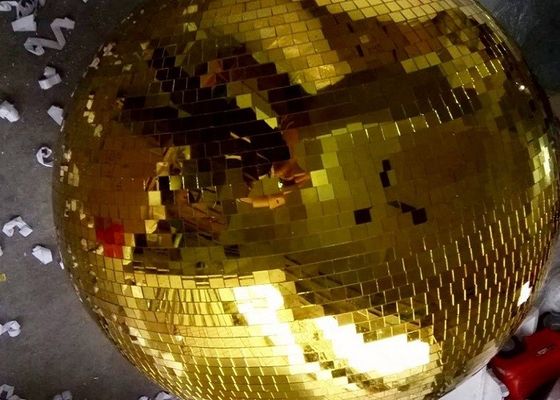 La etapa de oro del disco de la bola de espejo del 120CM enciende la bola giratoria