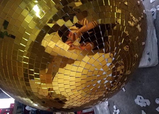 La etapa de oro del disco de la bola de espejo del 120CM enciende la bola giratoria