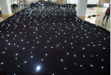 Decoración incombustible de la etapa del fondo de los acontecimientos de la cortina del paño de la estrella del terciopelo LED